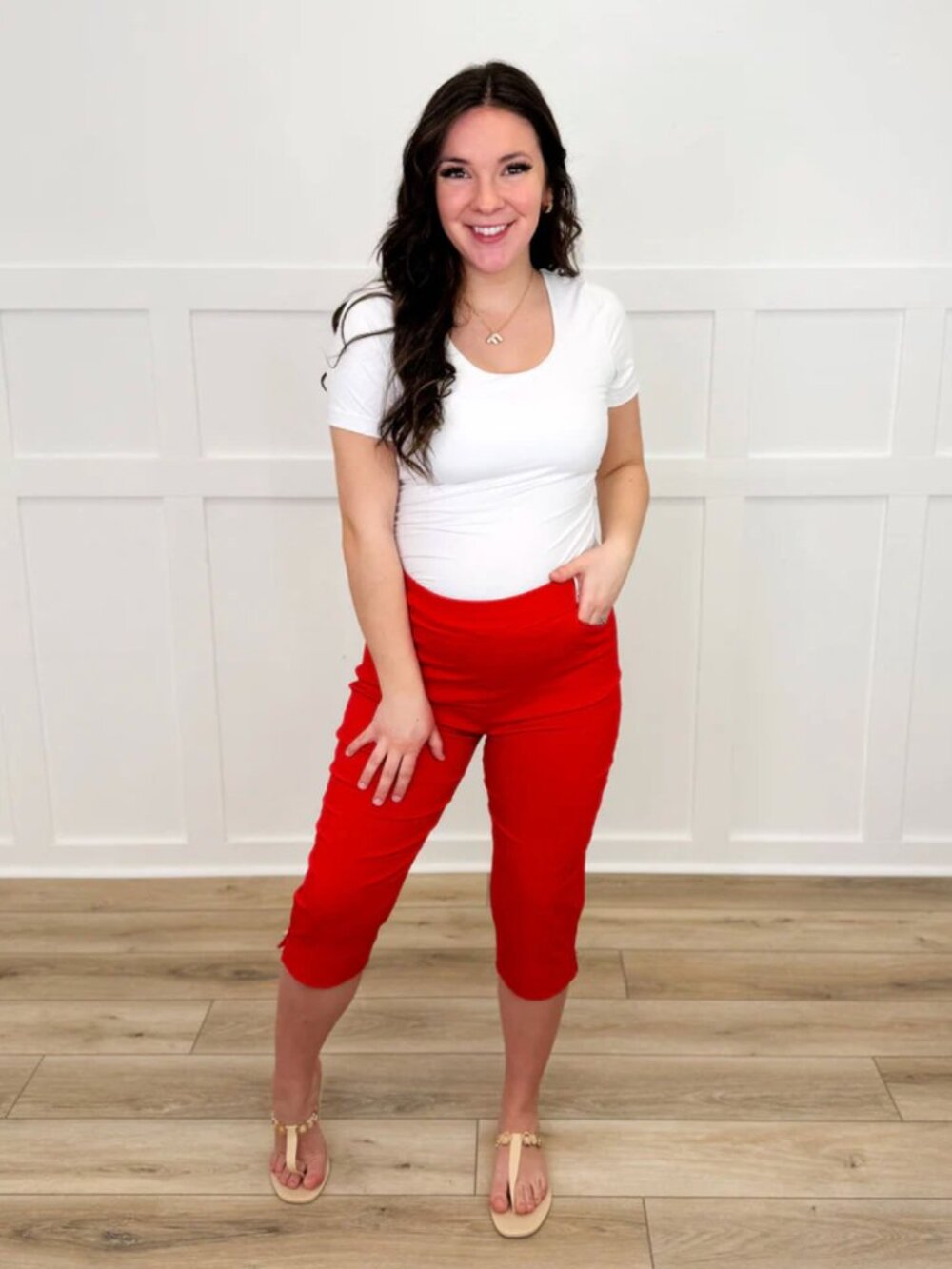 NEW DEAR SCARLETT FOR GOOD HIGH-RISE RAYON BLEND CAPRIS SIZE MEDIUM NEW STYLE
